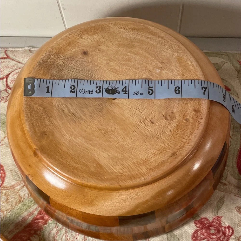 Wooden Checkered Handmade Salad Bowl 5 Piece Set